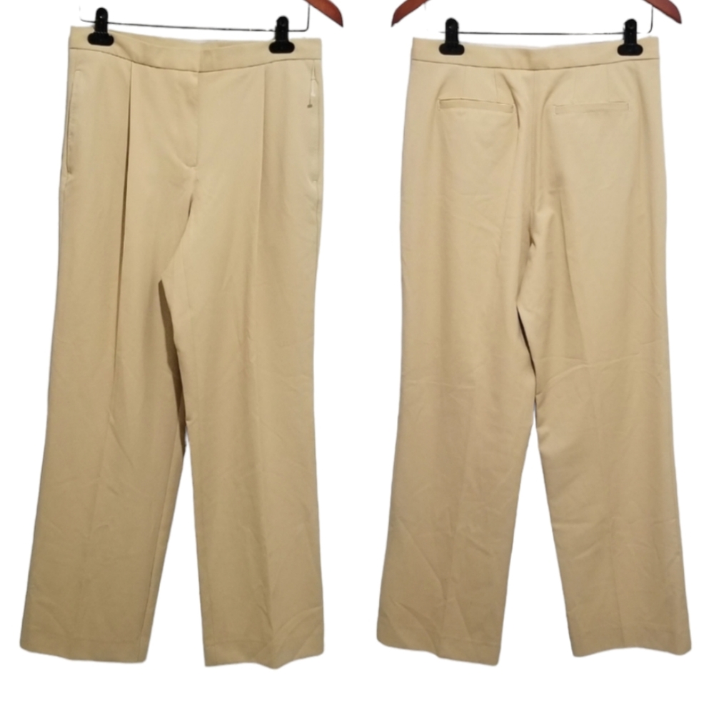 Liz Claiborne Nwot High Rise Pleated Tan Pant 8P